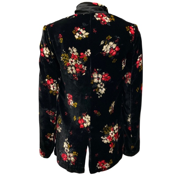 FORTE FORTE BLACK / RED MULTI AUTUNNO FLORAL VELVET BLAZER - Picture 3 of 6